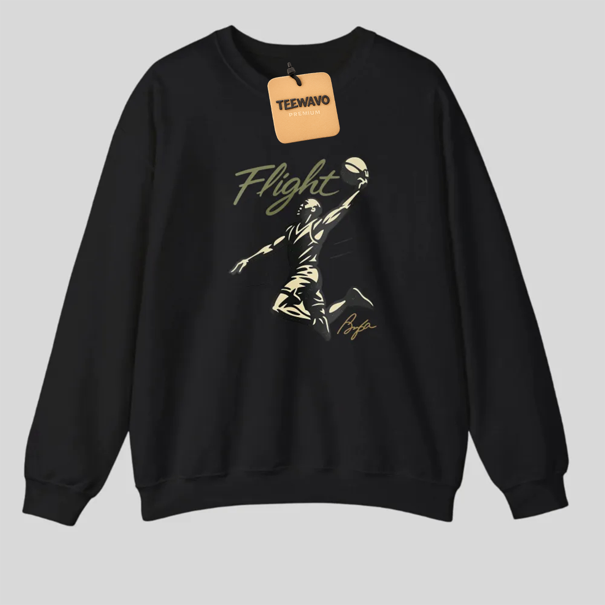Flight Basketball Player Silhouette Gold Graphic Print tshirt 100% cotton