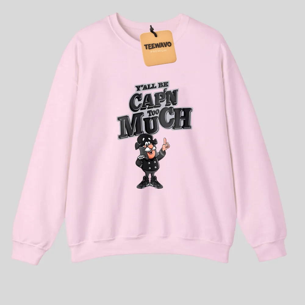 Yall Be Capn Too Much Cartoon Character Print tshirt 100% cotton
