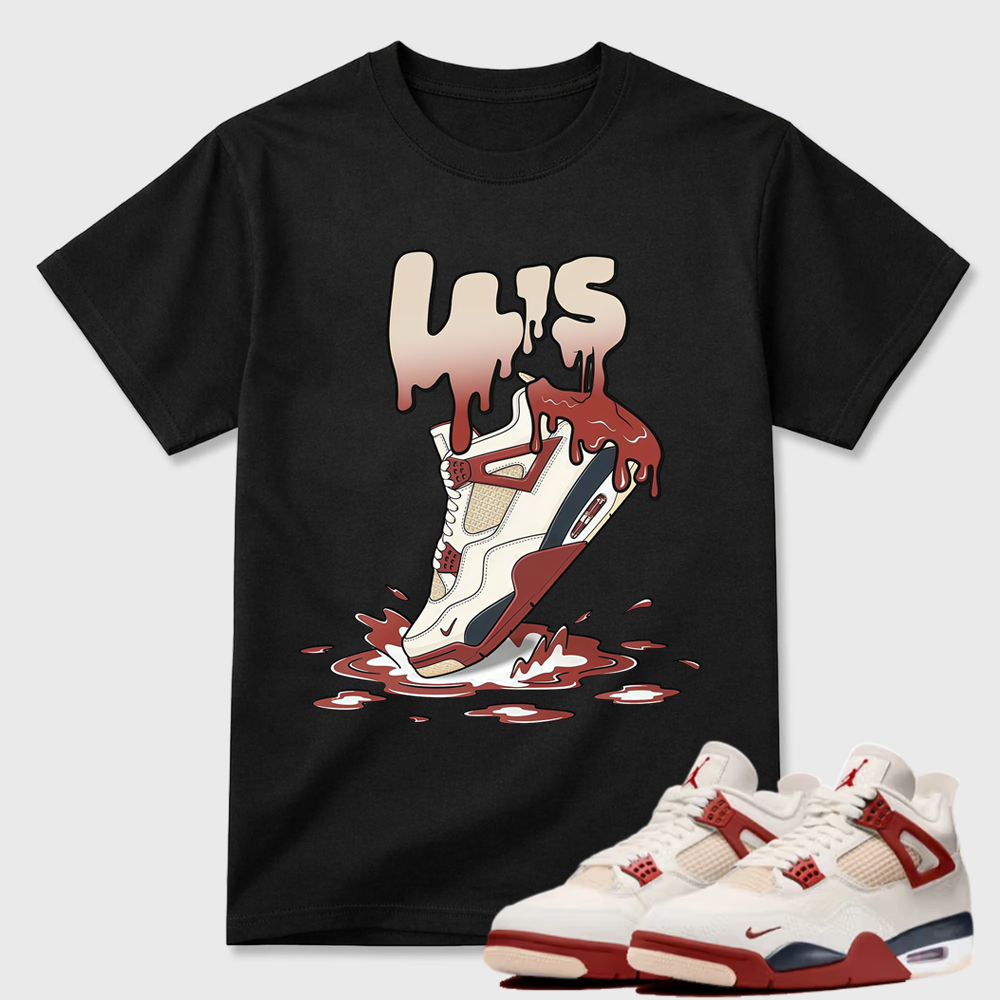 Dripping Paint AJ4 "Red Cement" Sneaker AJ4 Graphic Shirt