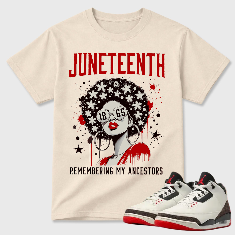 Juneteenth Black Queen With Sunglasses Air Jordan 3 Graphic Tee