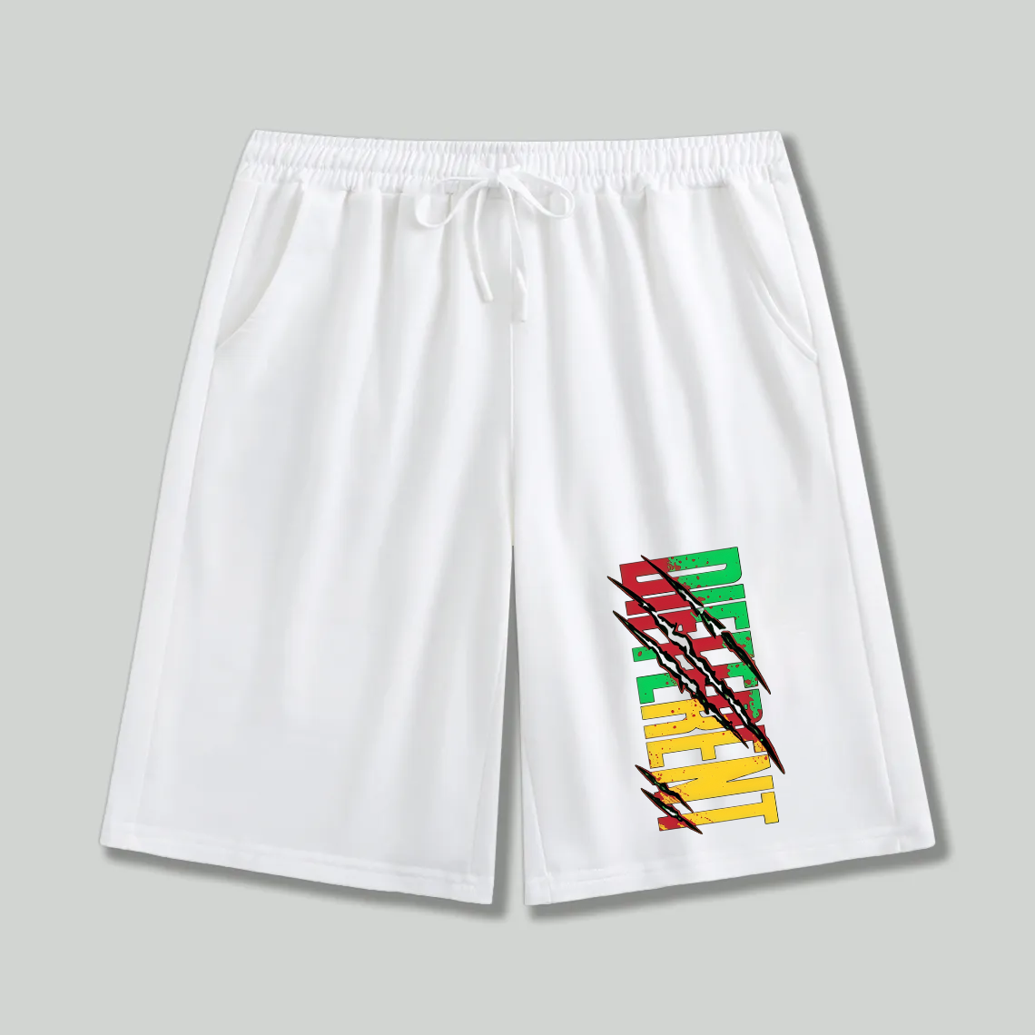 Unisex athletic shorts Different Rasta Color Text
