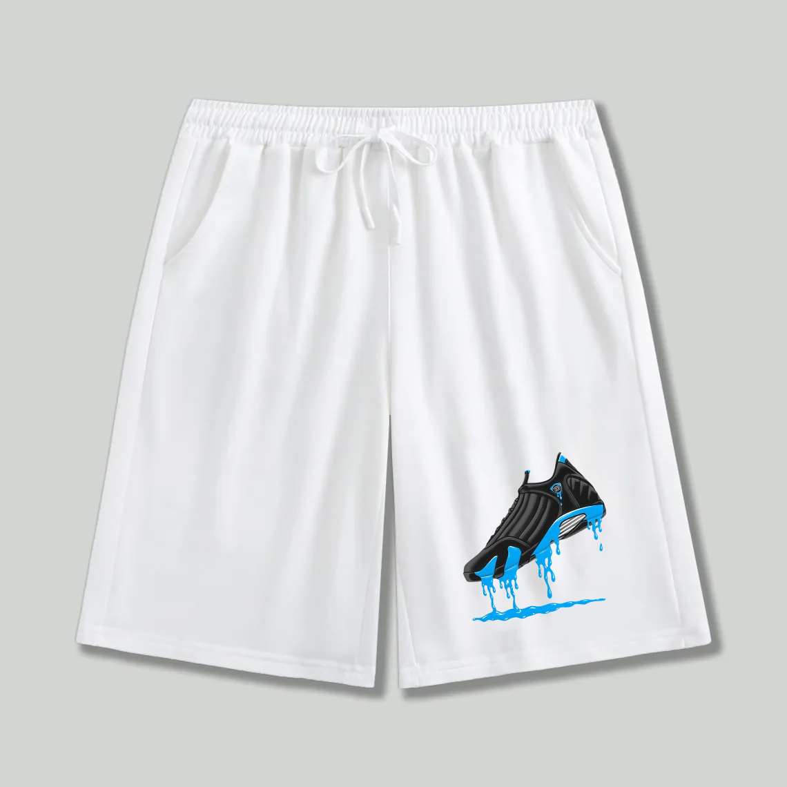 Unisex athletic shorts Black Blue Drip Sneaker