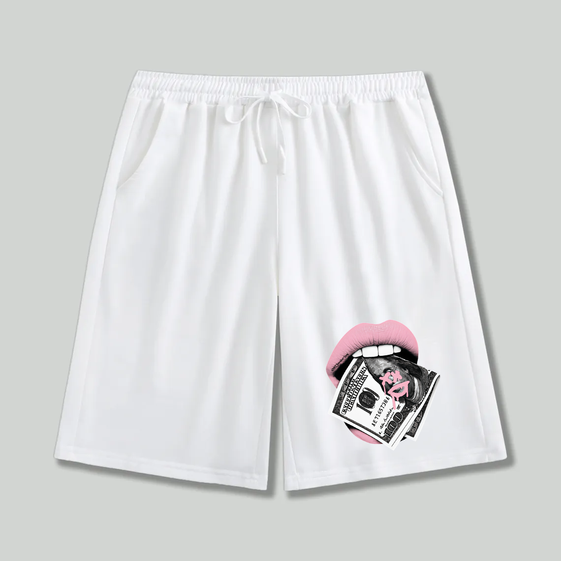 Unisex athletic shorts Pink Lips And Dollar Bills