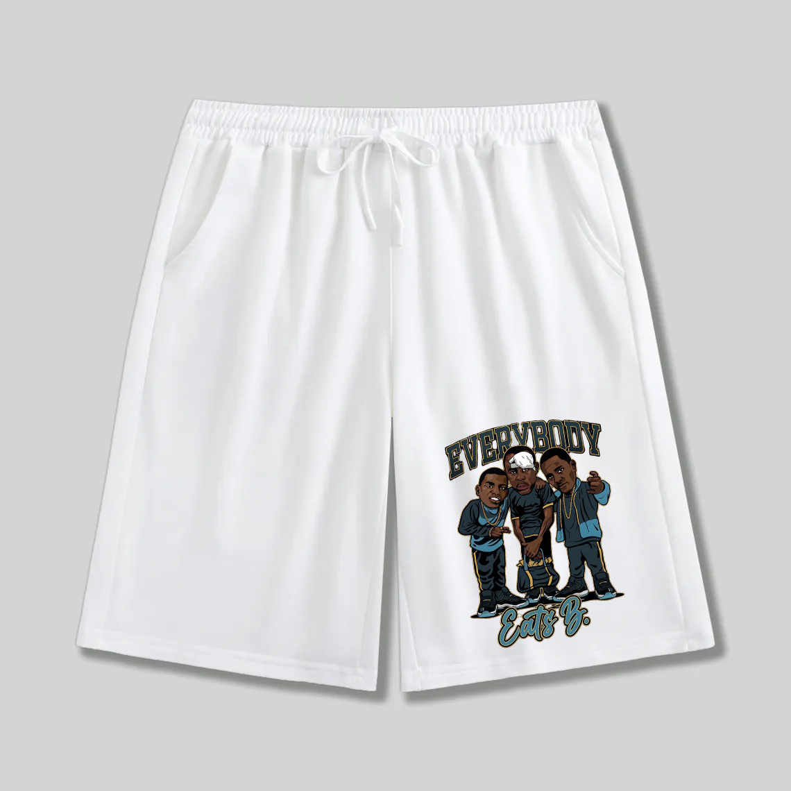 Unisex athletic shorts Everybody Eats B. Cartoon Art