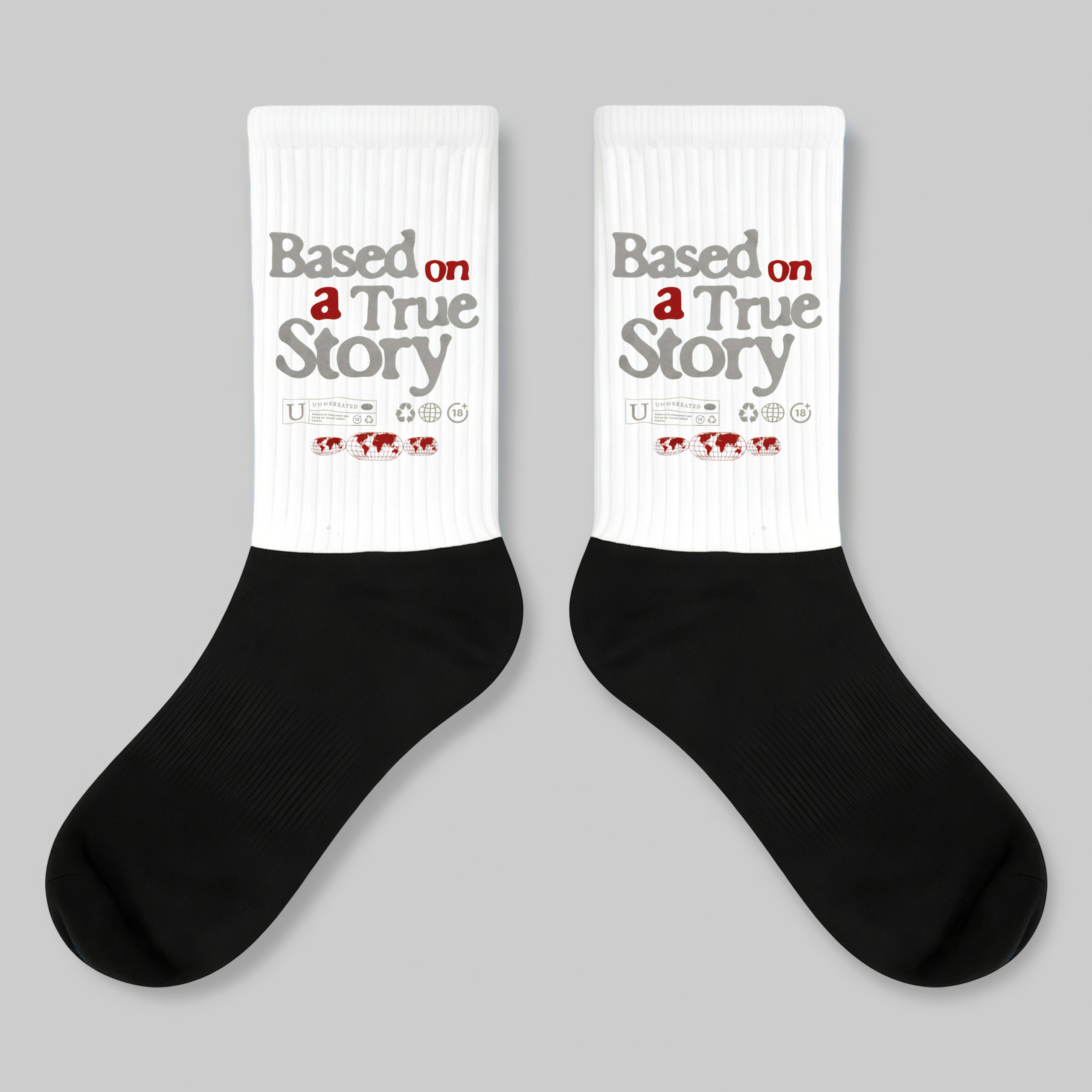 Crew Socks Based On A True Story Text Print
