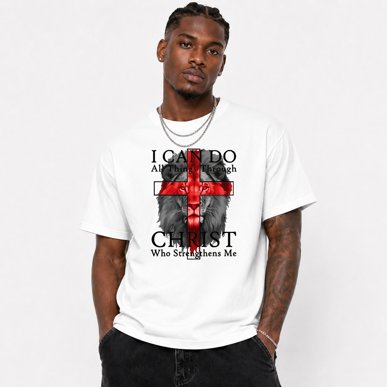 I Can Do All Things Through Christ Lion Air Jordan 4 Graphic Tee