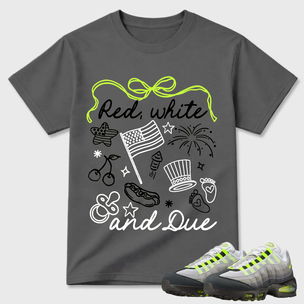 Red White And Due Patriotic Air Max 95 Doodle Tee