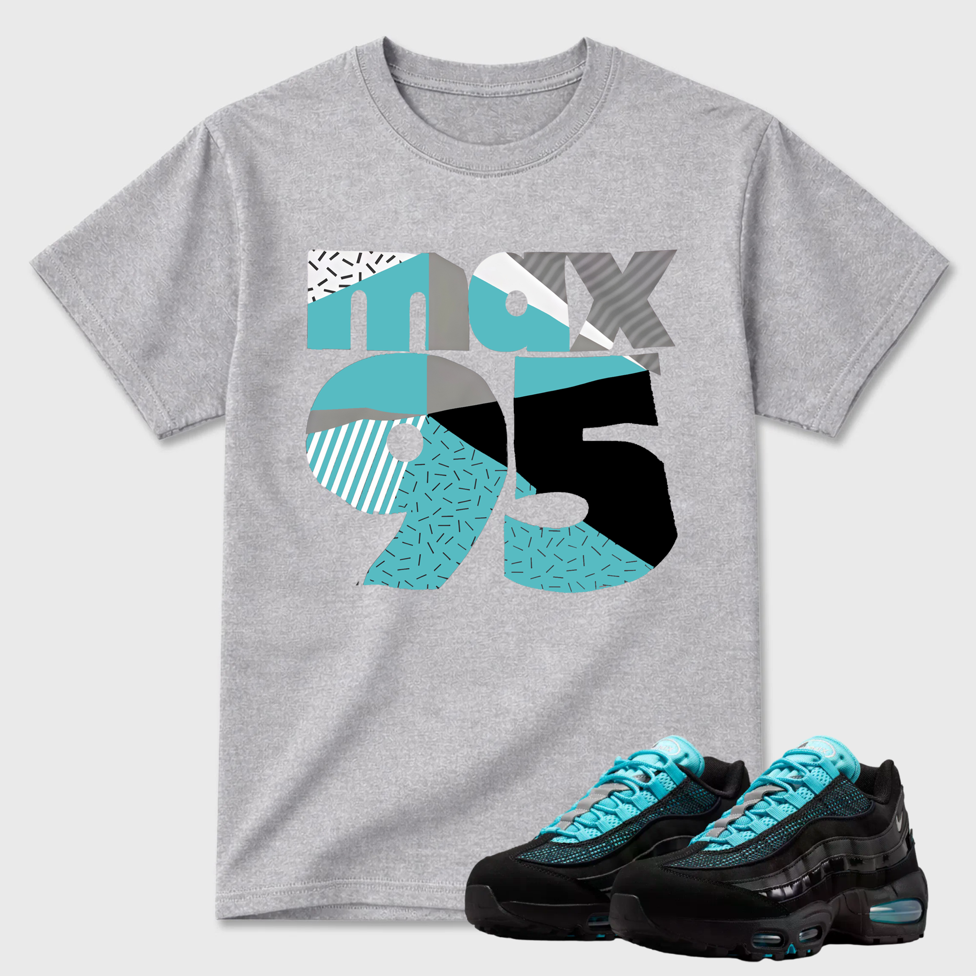 Geometric Cutout 95 Premium Graphic Tee for Sneaker Matching Outfits