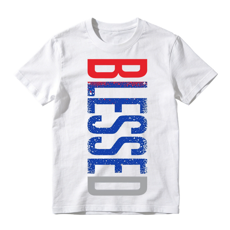 Color Block Red Blue Gray Gradient Splatter Vertical Graphic Heavyweight Tee