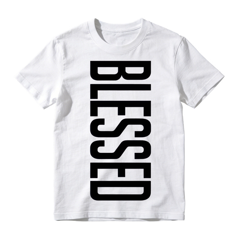 American Minimal Vertical Black Bold Letter T-Shirt
