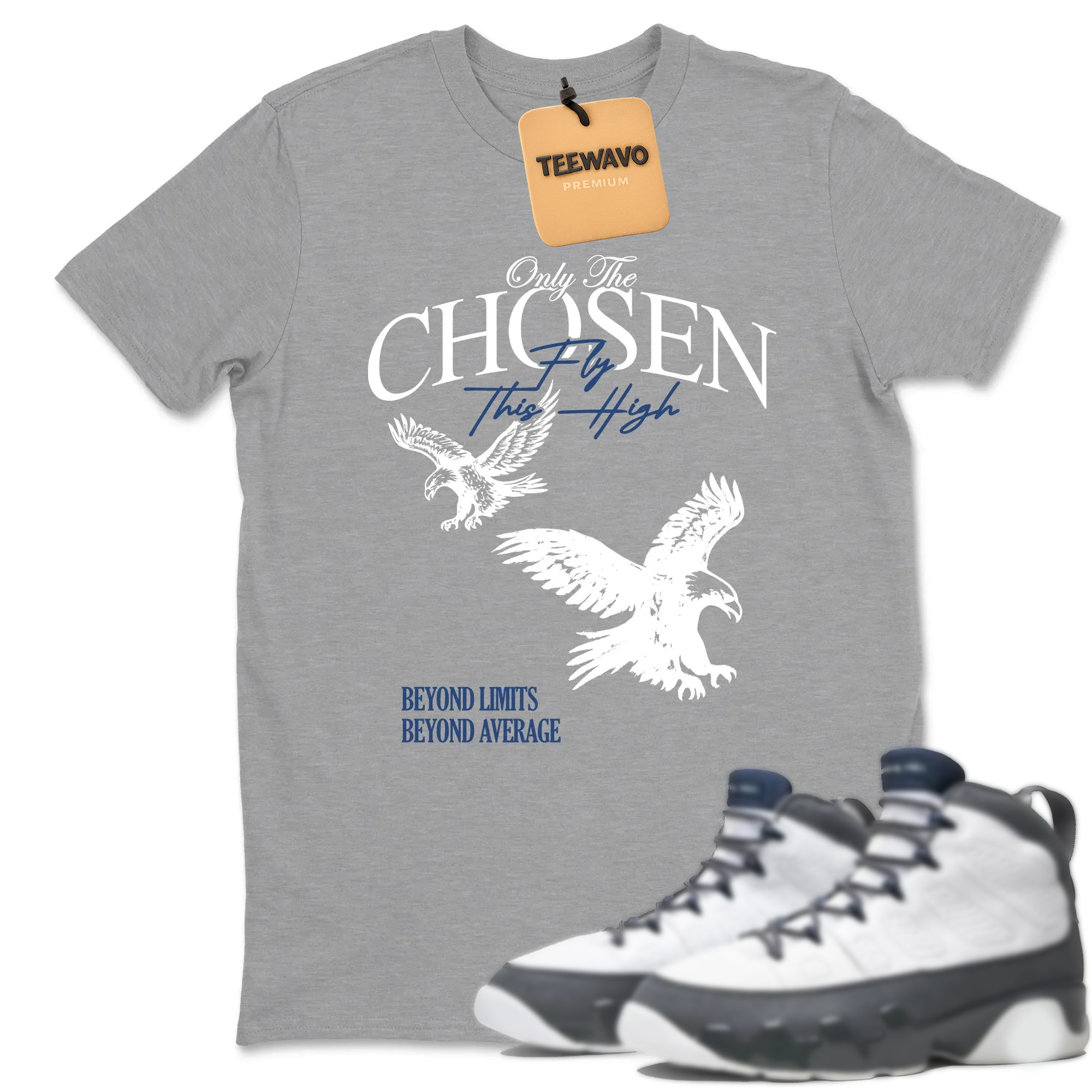 Only The Chosen Fly This High Sneaker Tees - AJD 9 Flint Grey