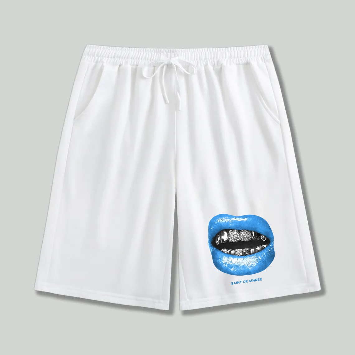 Unisex athletic shorts Diamond Grill Blue Lips Streetwear