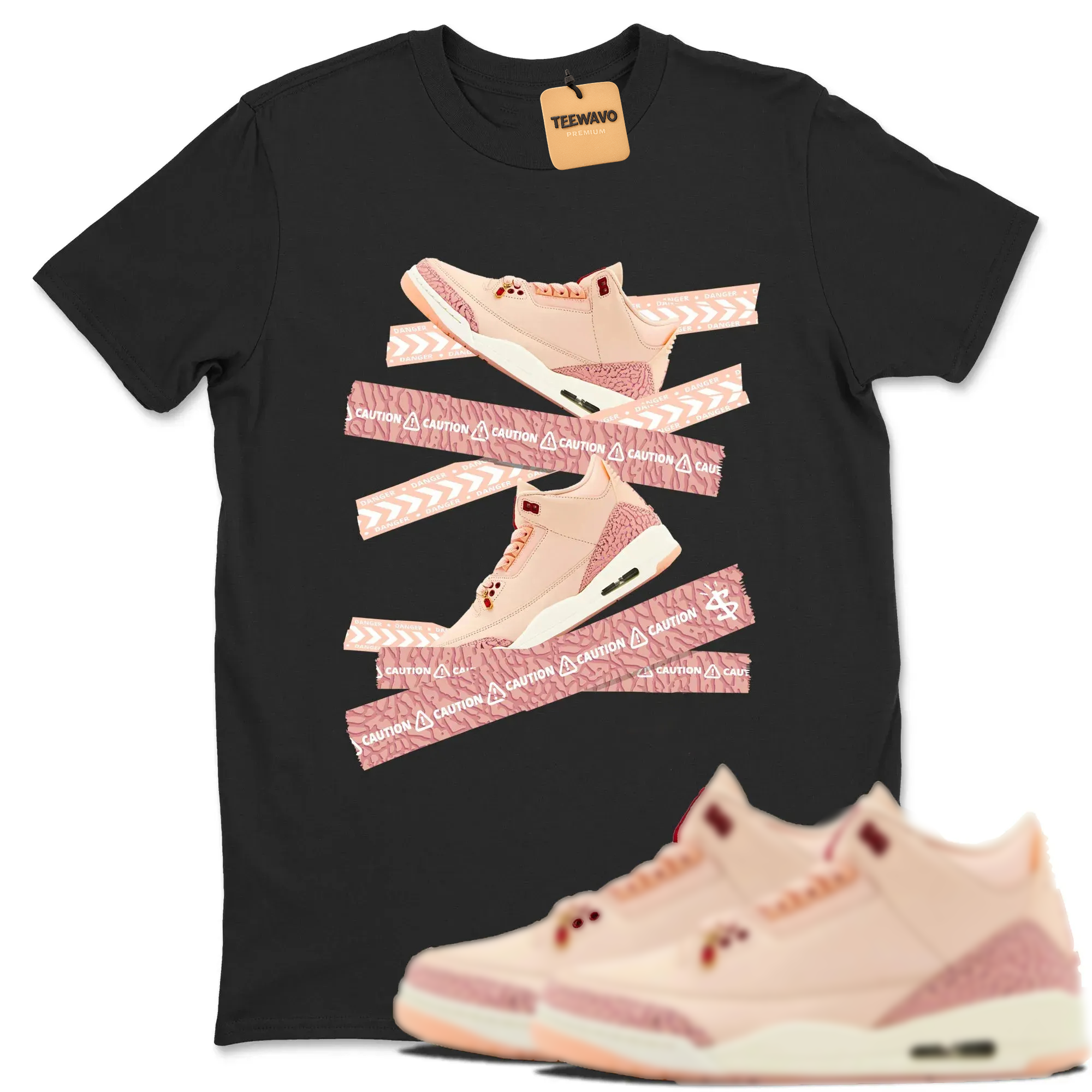 Caution Tape TEEWAVO Sneaker Tees - AJD 3 Valentines Day