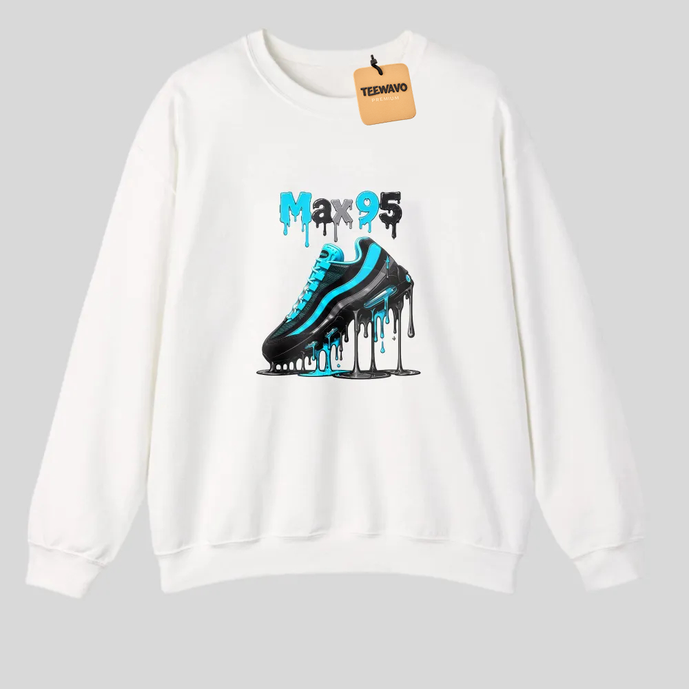 Black With Blue Sneaker Graphic Print tshirt 100% cotton