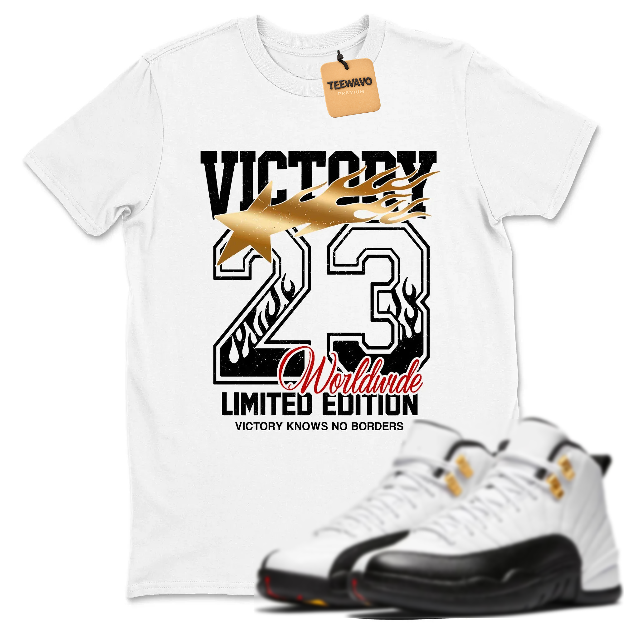 Victory Knows No Borders TEEWAVO Sneaker Tees - AJ 12 Taxi