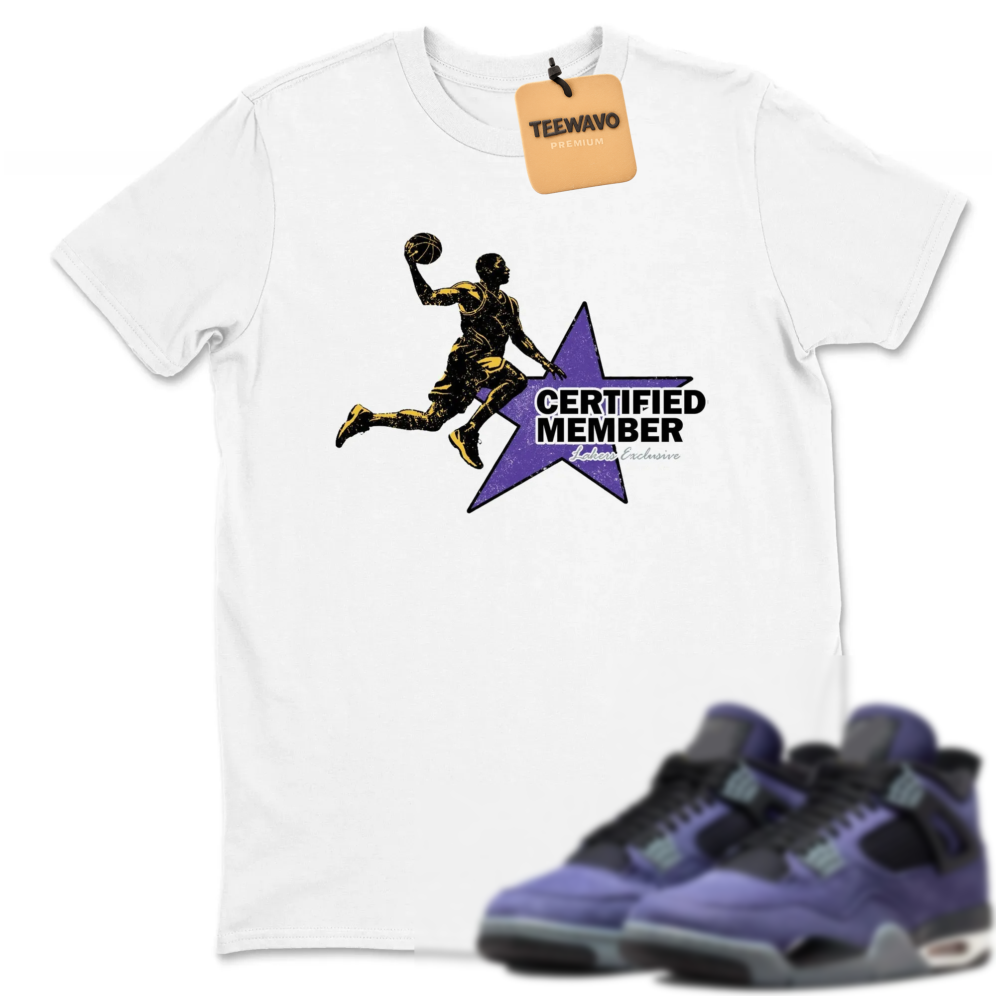 Certified Member Sneaker Tees - AJ 4 Lakeshow
