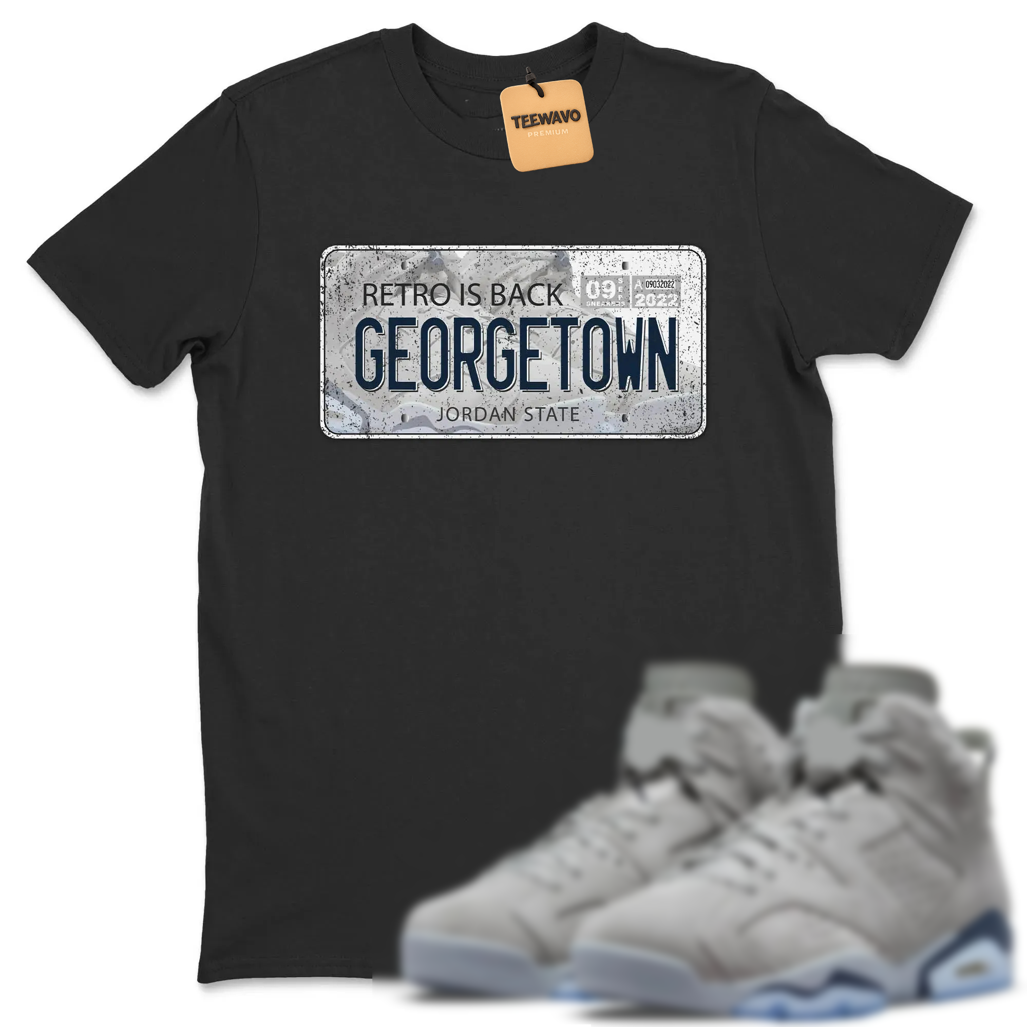 Jordan Plate Unisex Tops - AJ 6 Georgetown