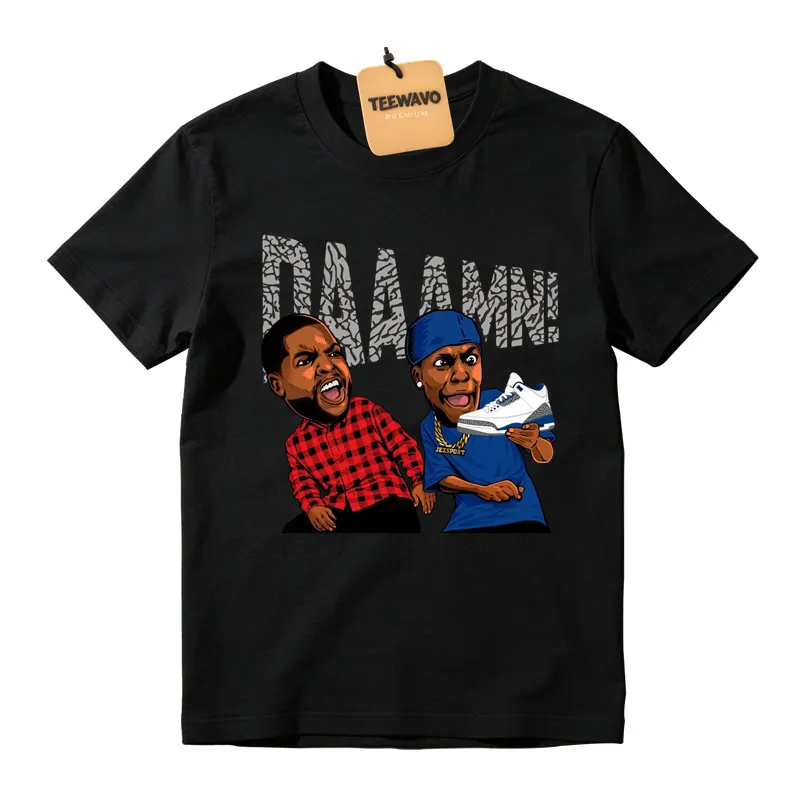 3s True Blue Shirt, AJ 3 Retro True Blue 2026 Match Tee, Match DAAAMN Shirt