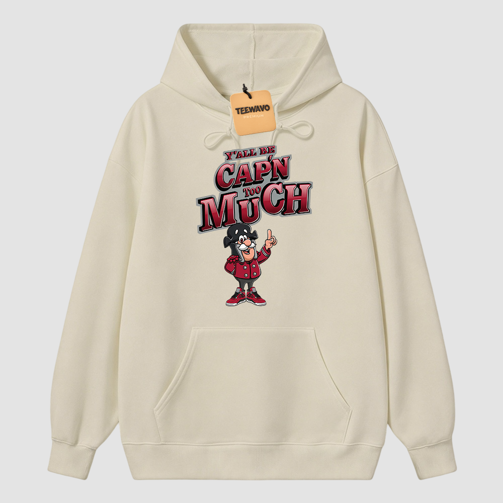 CAP'N MUCH! Hoodie To Match AJ 4 Toro Bravo Fire Red Black