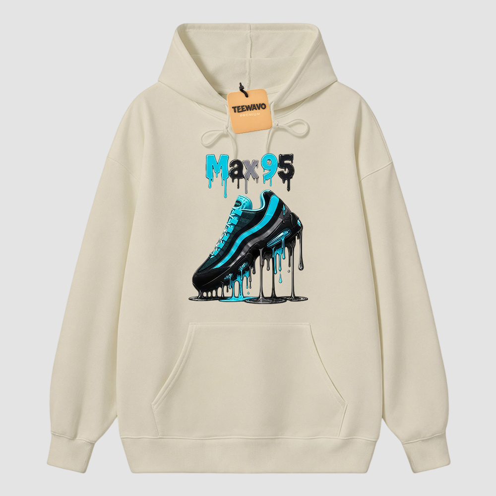 Max 95 Drip Graphic Tee – Aqua Black Sneaker Match Hoodie