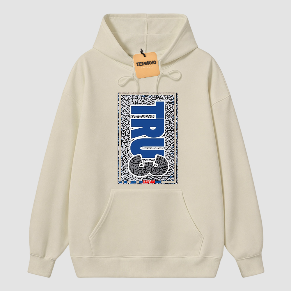 AJ 3 True Blue White Fire Red Cement Grey Match Hoodie.