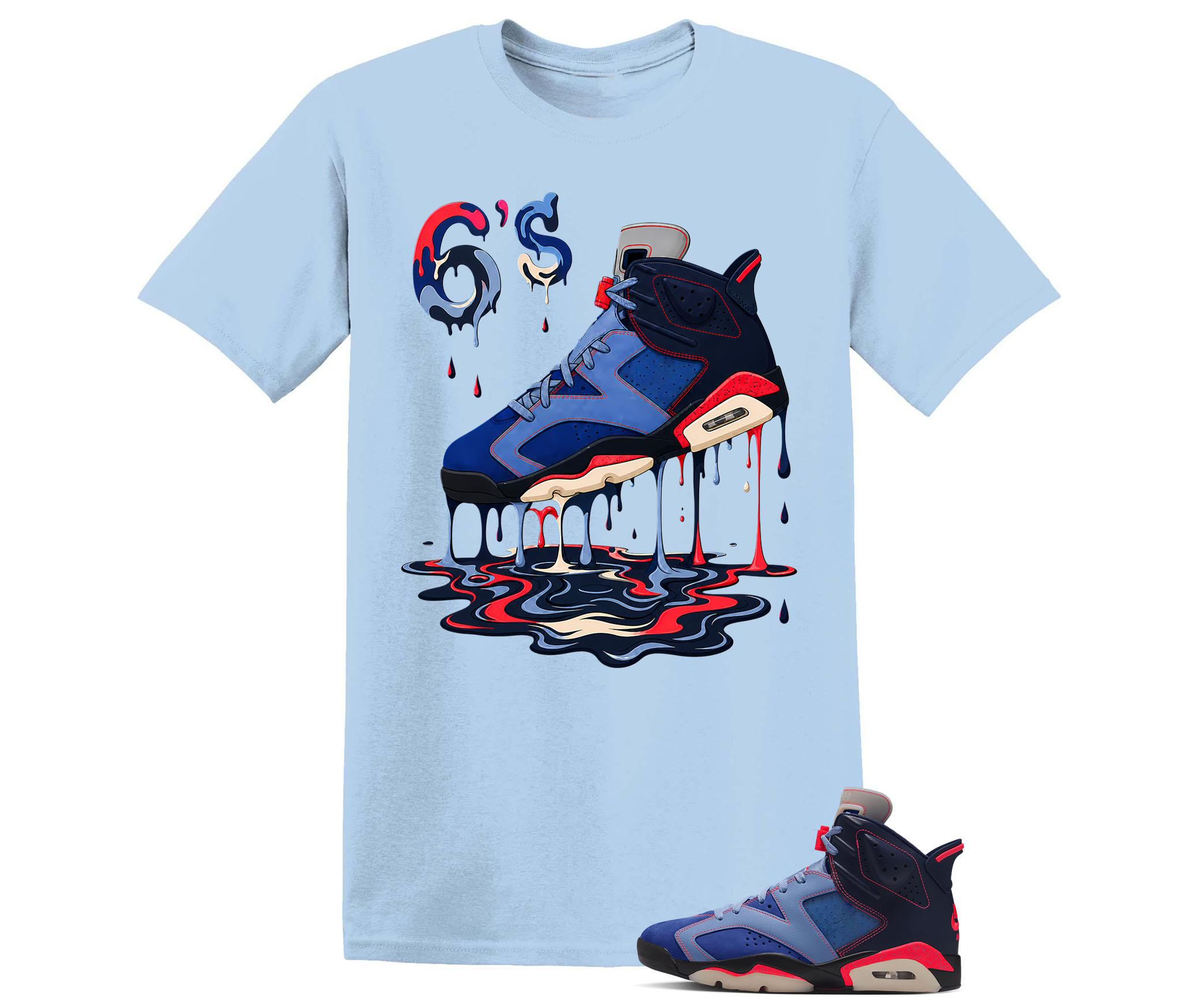 Dripping Shoe Shirt To Match AJ6 Retro Awake Blueberry, Sneaker Shirt to Match AJ6 Retro Awake