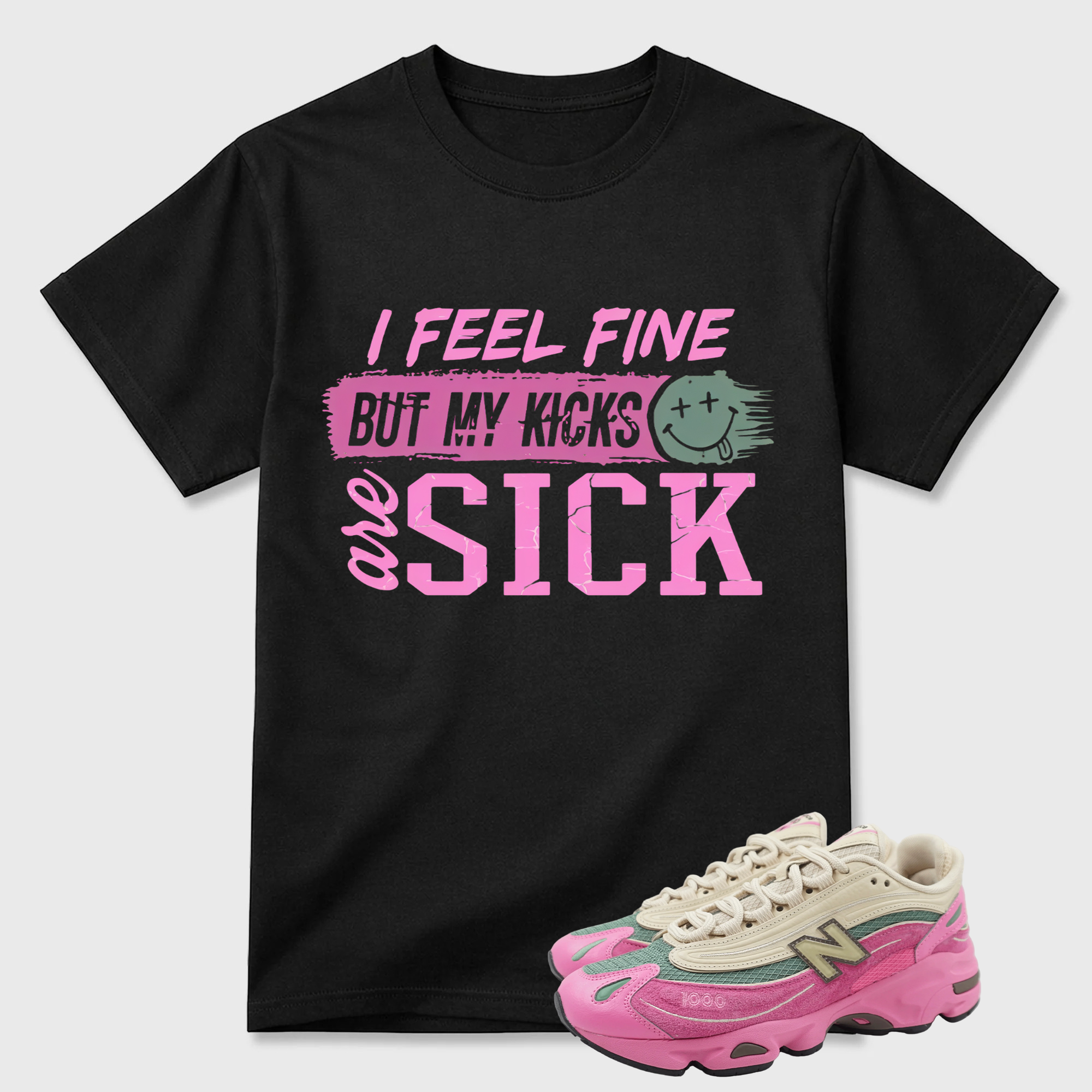 New Balance 1000 Tan Pink Match: Sick Kicks Shirt