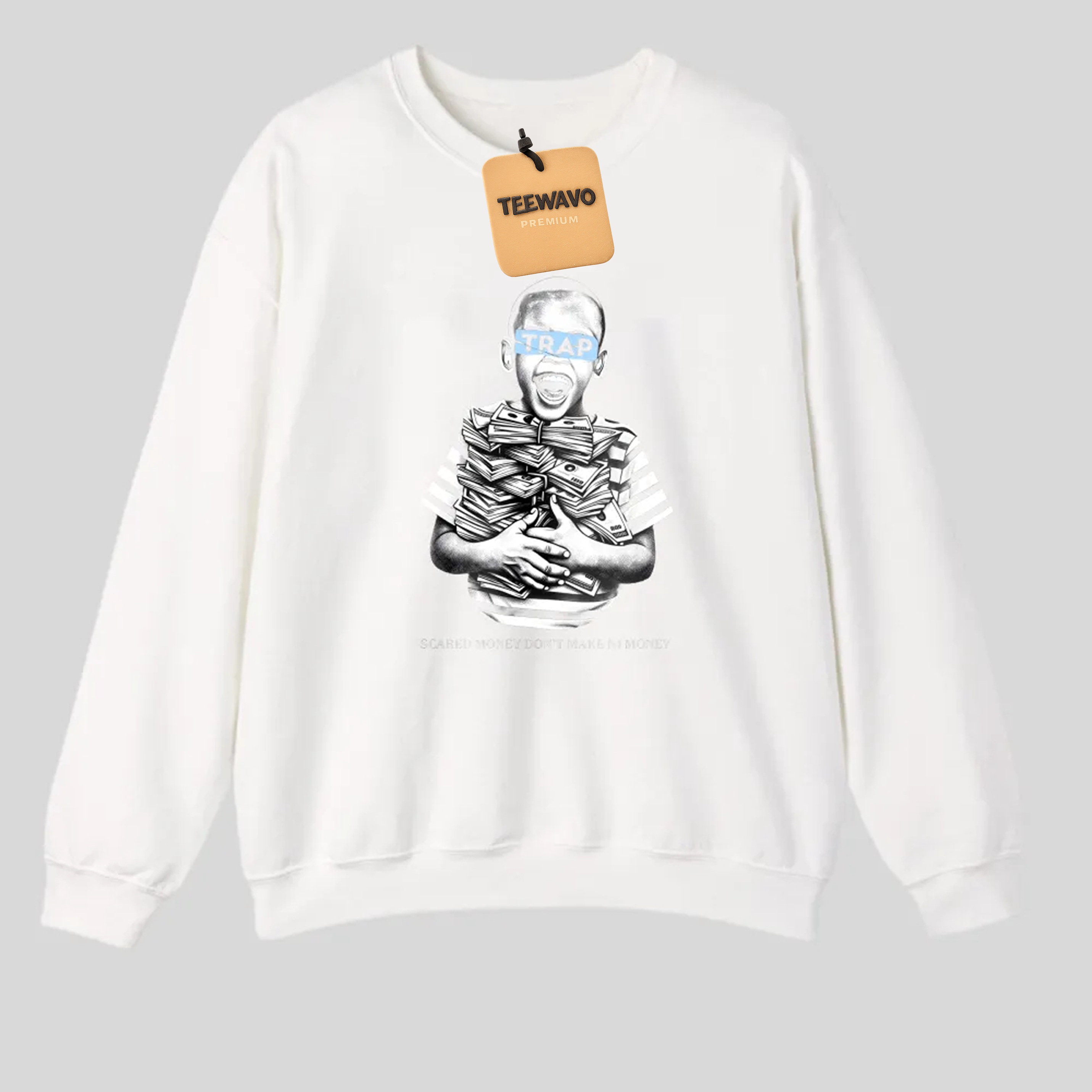 Trap Boy With Money Stack And Text tshirt 100% cotton