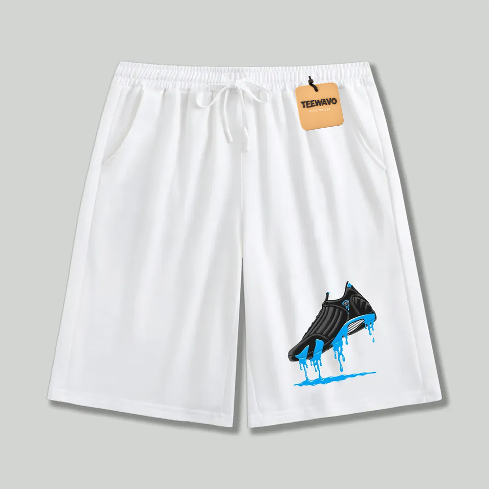 Unisex athletic shorts Black Blue Drip Sneaker