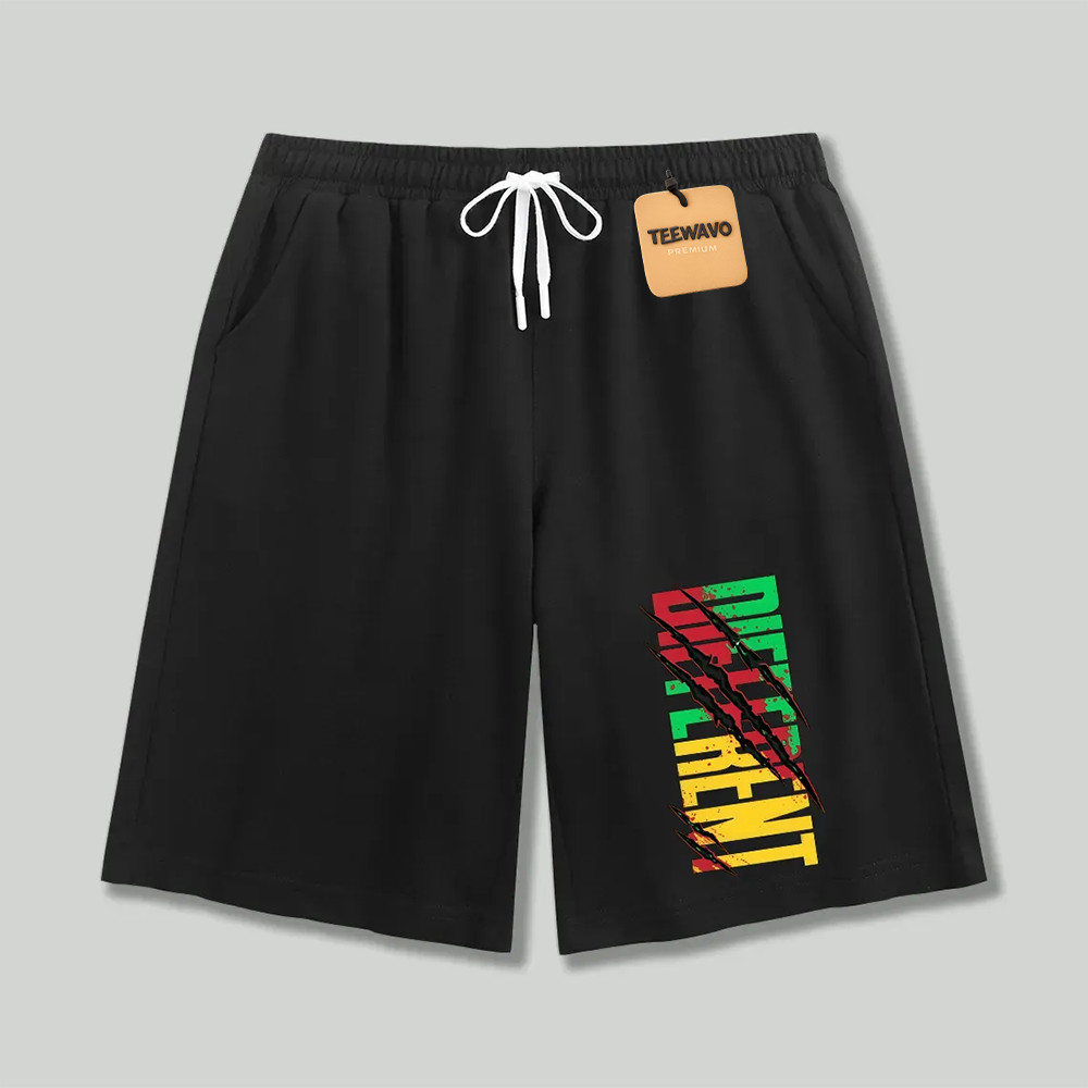 Unisex athletic shorts Different Rasta Color Text