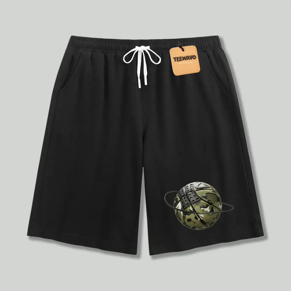 Unisex athletic shorts Camo Basketball Planet Graphic Print