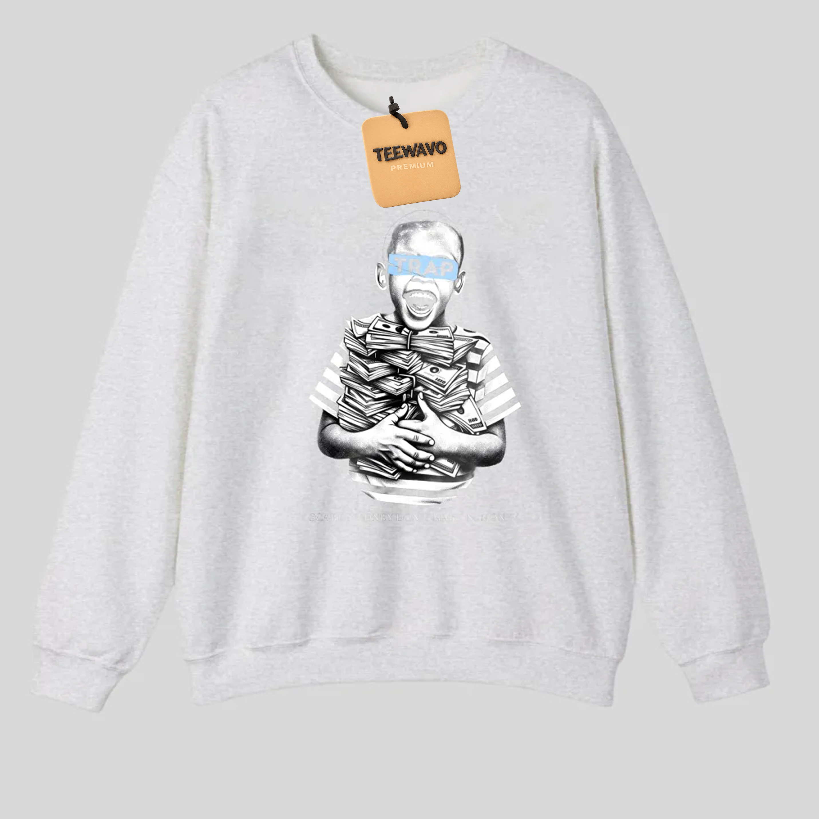 Trap Boy With Money Stack And Text tshirt 100% cotton
