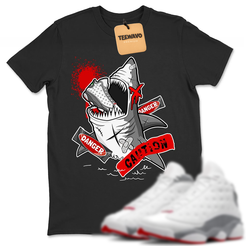 Dangerous Shark TEEWAVO Sneaker Tee - AJD 13 Wolf Grey