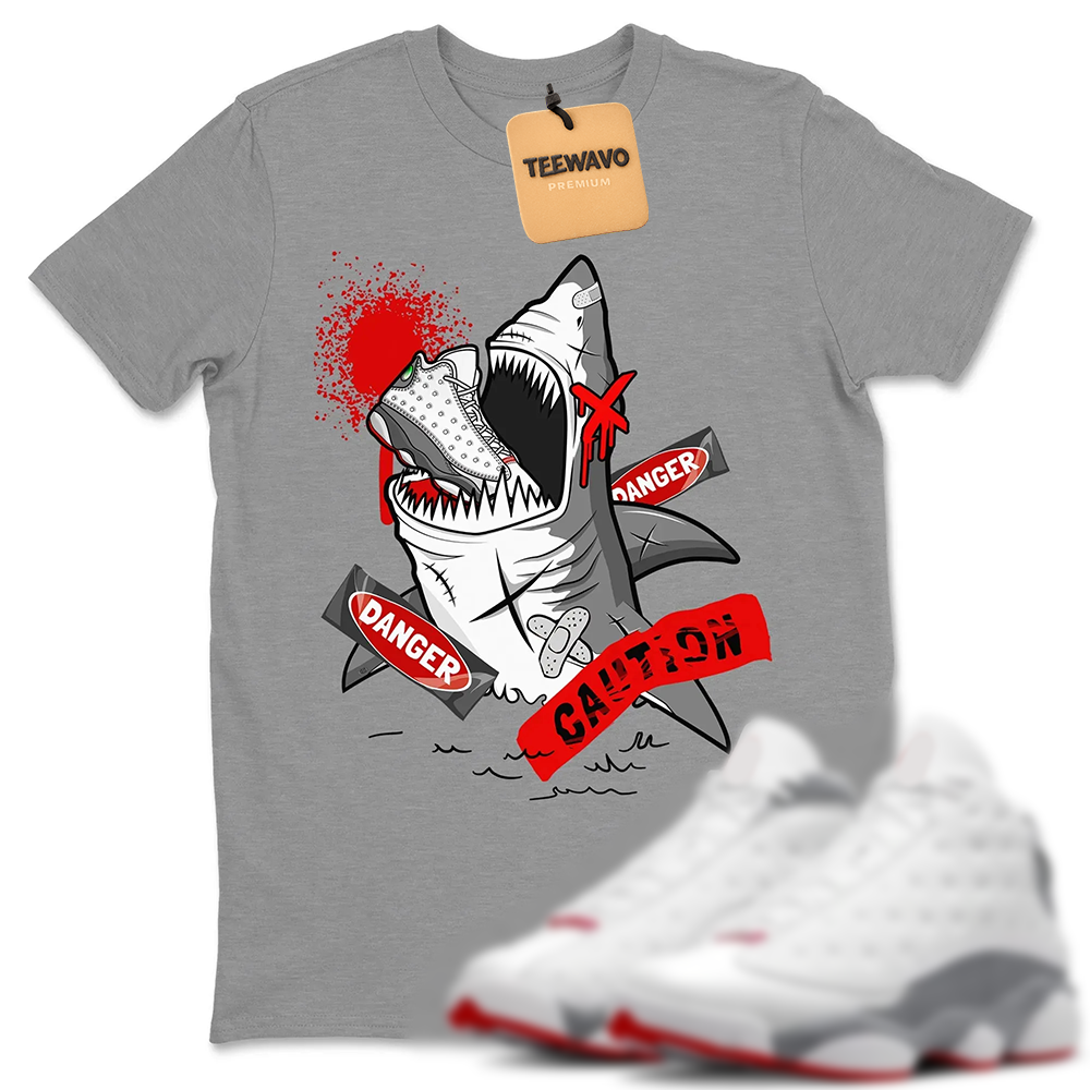 Dangerous Shark TEEWAVO Sneaker Tee - AJD 13 Wolf Grey