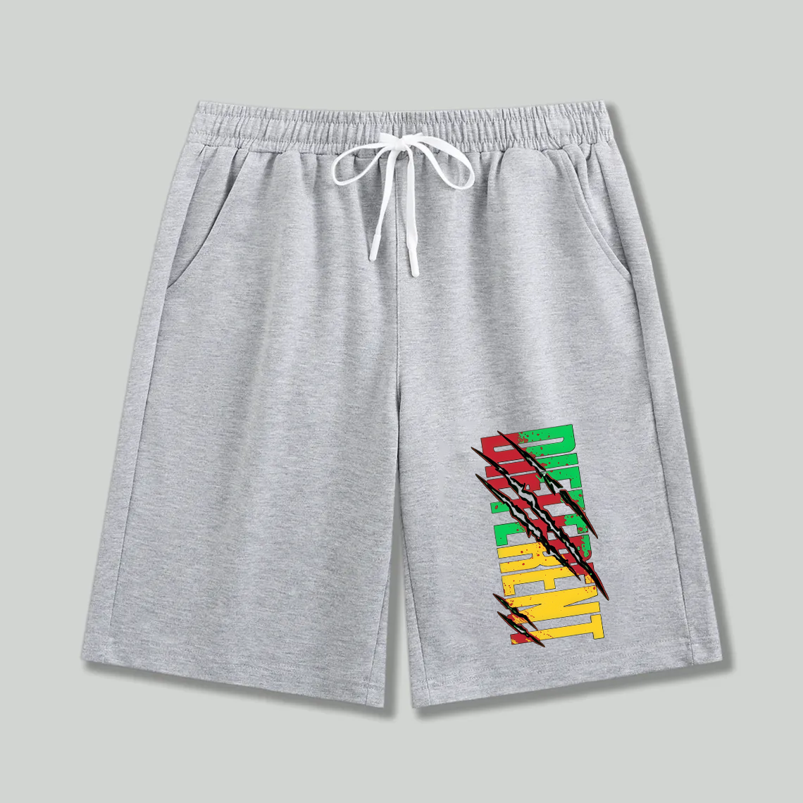 Unisex athletic shorts Different Rasta Color Text