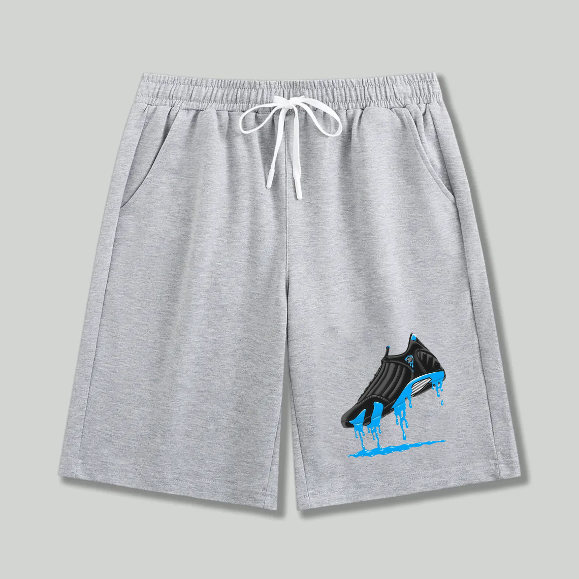 Unisex athletic shorts Black Blue Drip Sneaker