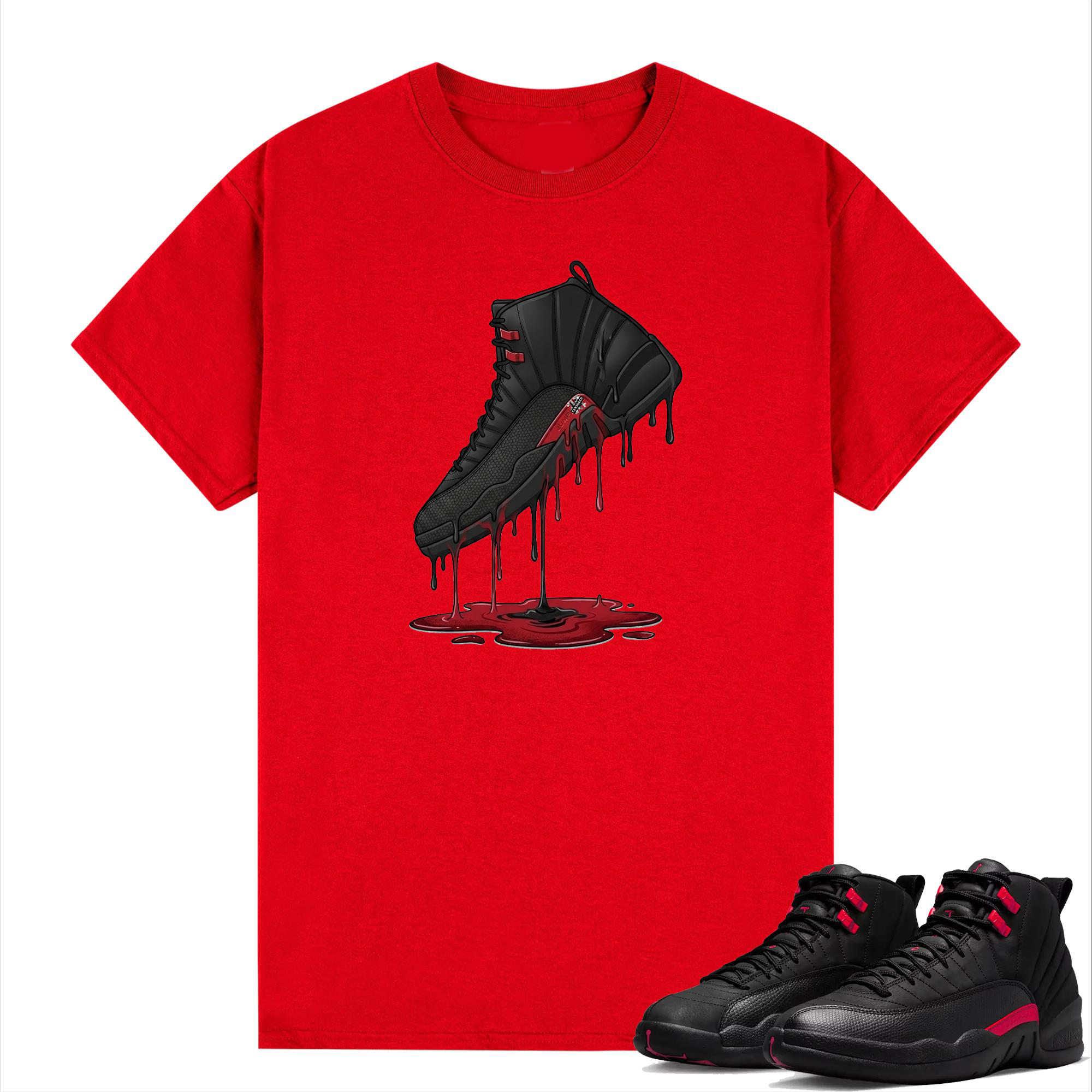Dripping Shoe Shirt to Match AJ 12 Retro Bloodline