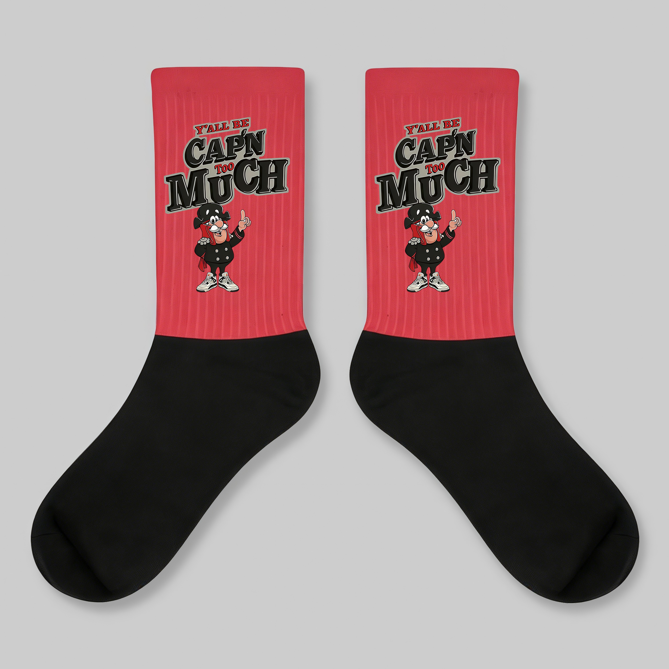 Crew Socks Cap'n Too Much Cartoon Print