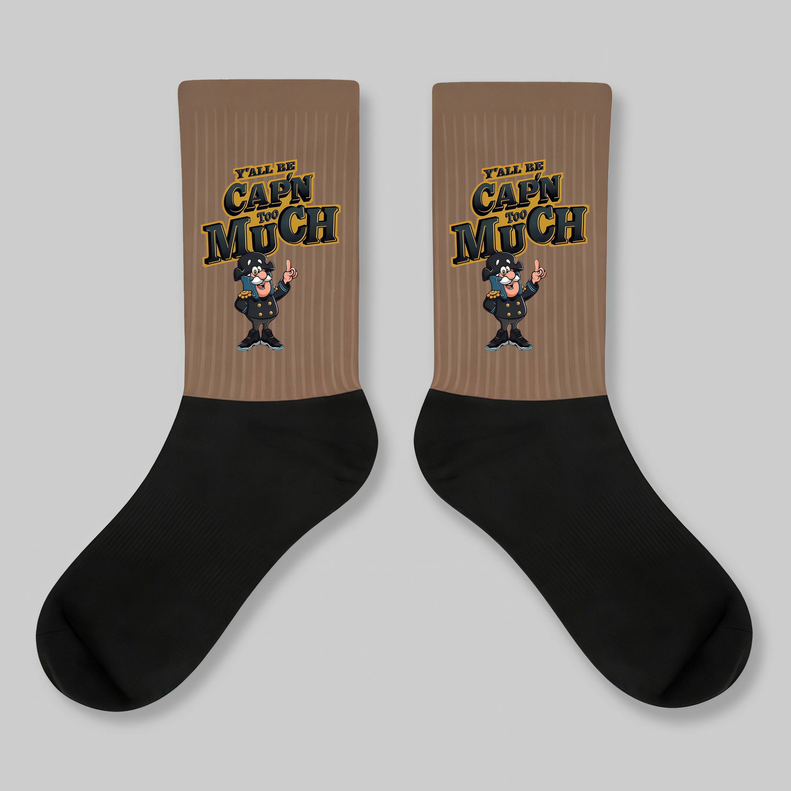 Crew Socks Cap'n Too Much Gold Cartoon Print