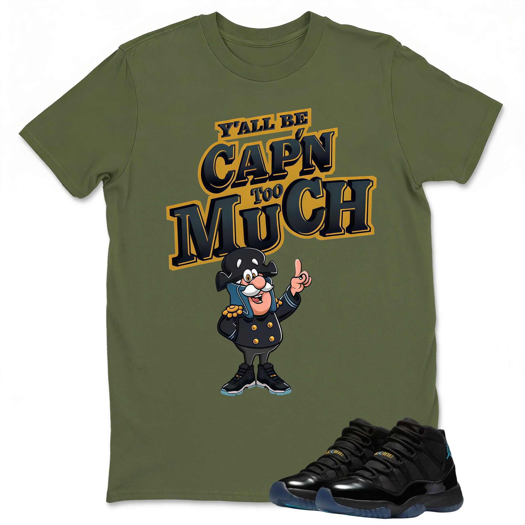 CAP'N MUCH T-Shirt To Match Jordan 11 Gamma