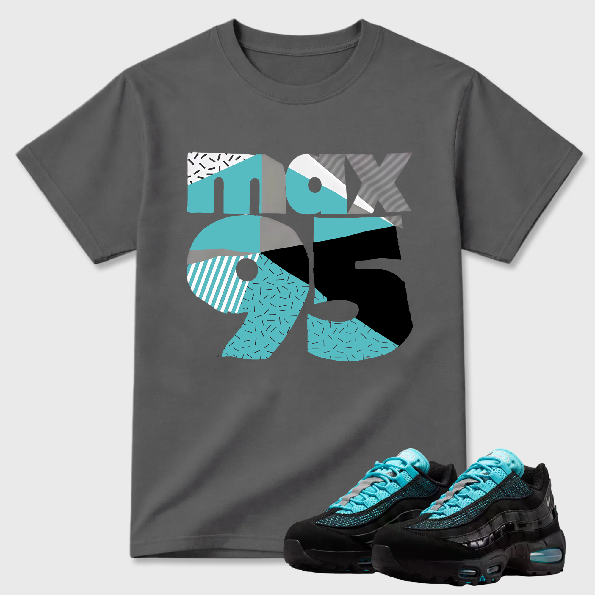 Geometric Cutout 95 Premium Graphic Tee for Sneaker Matching Outfits