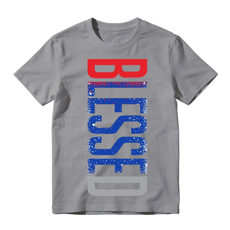 Color Block Red Blue Gray Gradient Splatter Vertical Graphic Heavyweight Tee