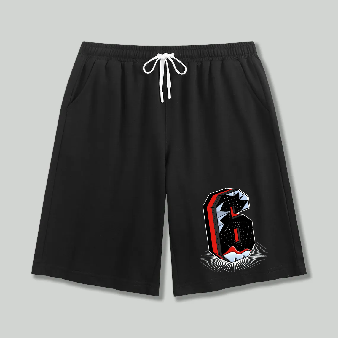 Unisex athletic shorts Number 6 Jordan Inspired Graphic Print