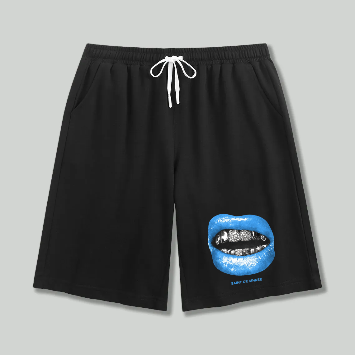Unisex athletic shorts Diamond Grill Blue Lips Streetwear