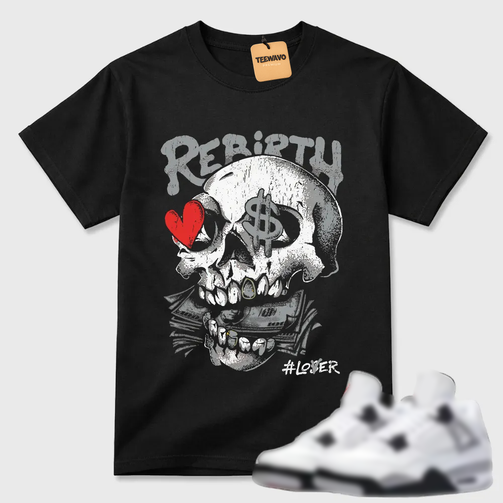 Rebirth Skull Money AJD 4 Graphic Tee