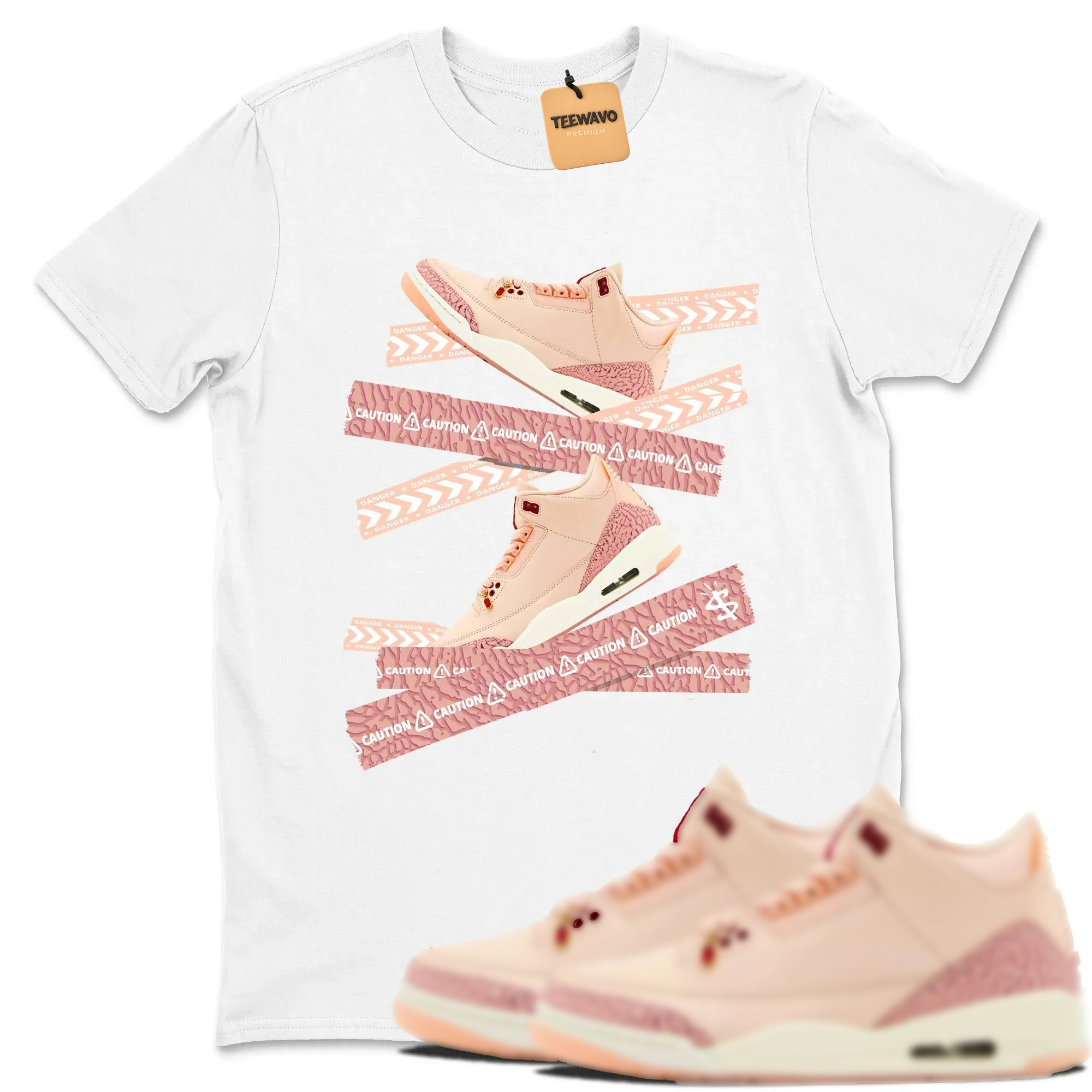 Caution Tape TEEWAVO Sneaker Tees - AJD 3 Valentines Day