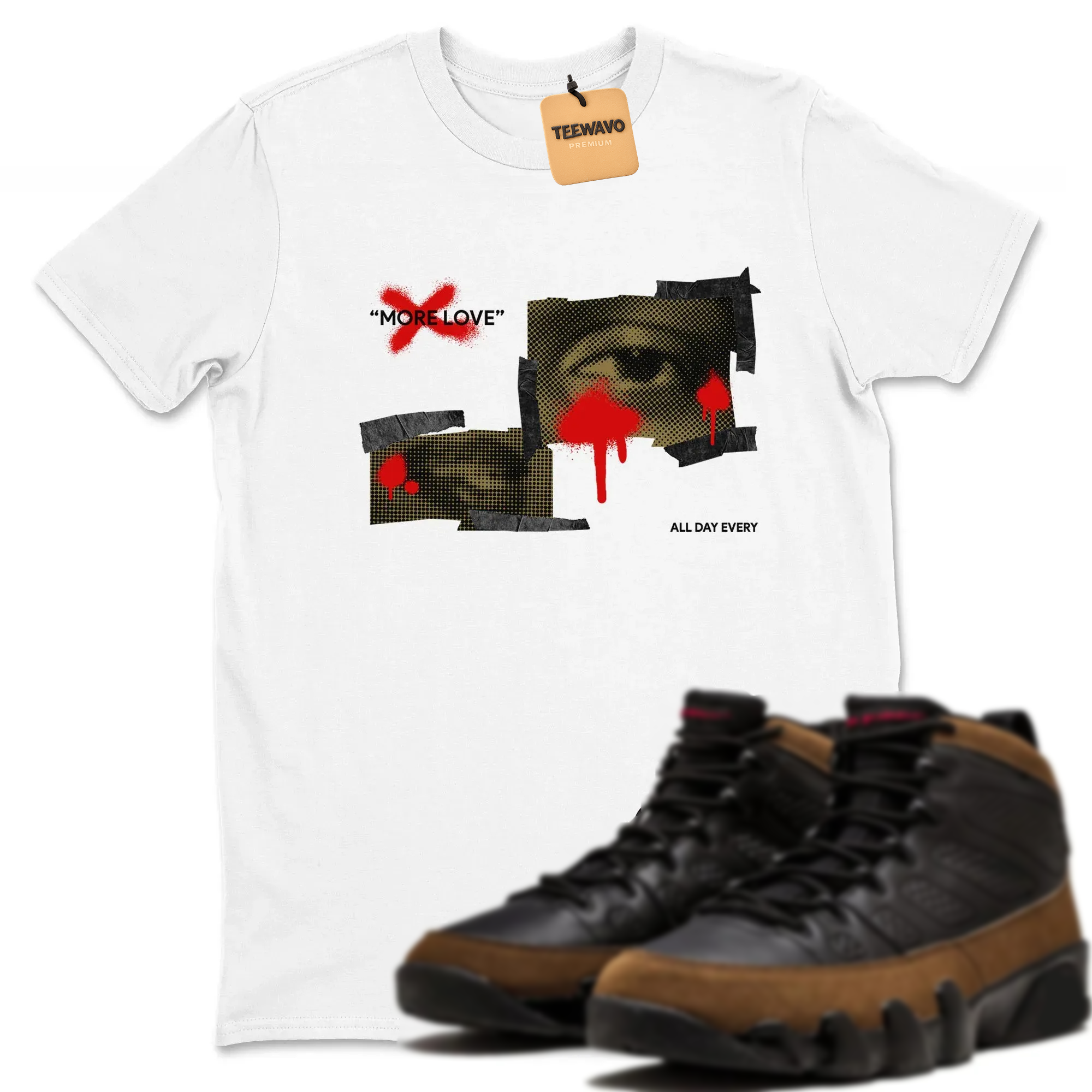 More Love TEEWAVO Sneaker Tees - AJD 9 Olive
