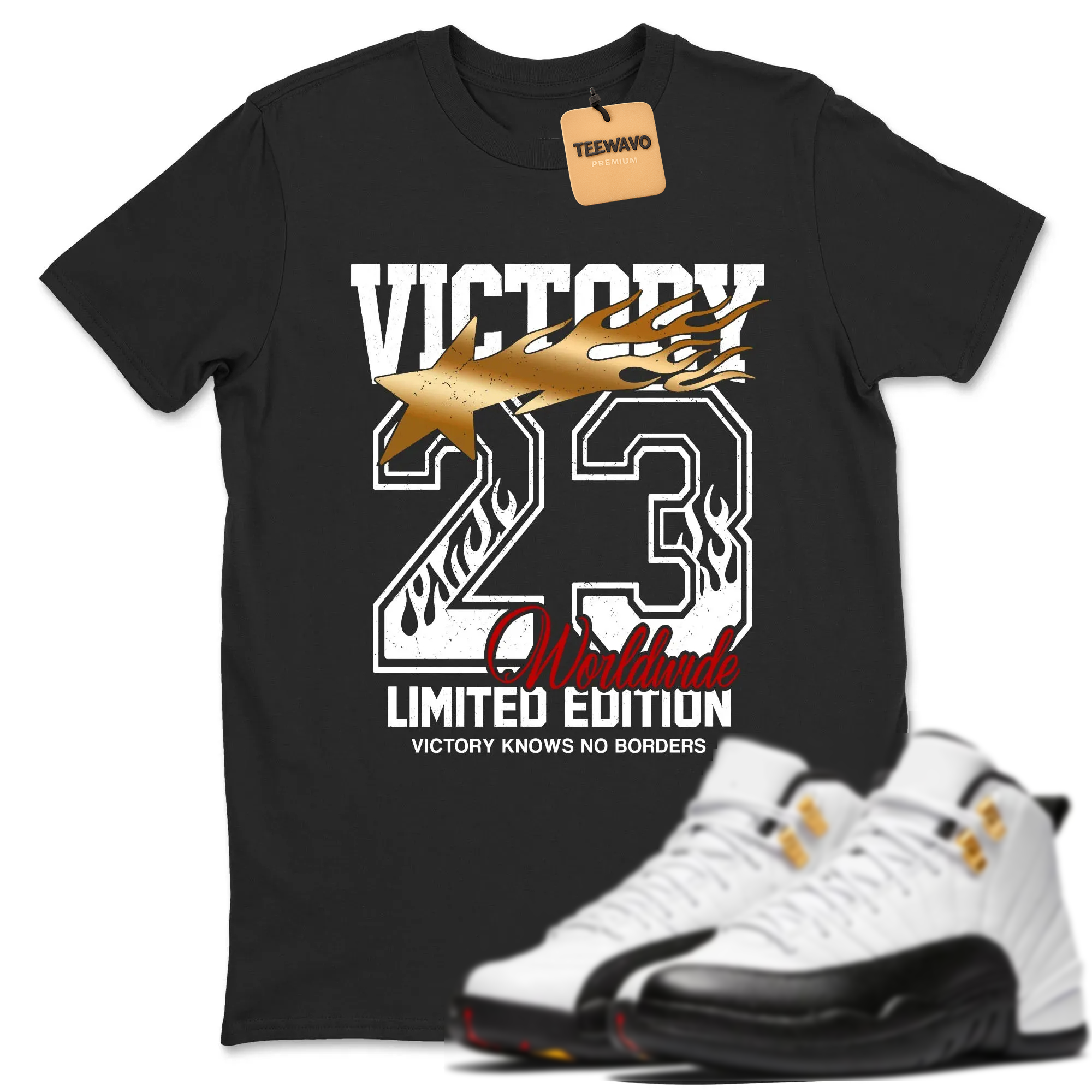 Victory Knows No Borders TEEWAVO Sneaker Tees - AJ 12 Taxi