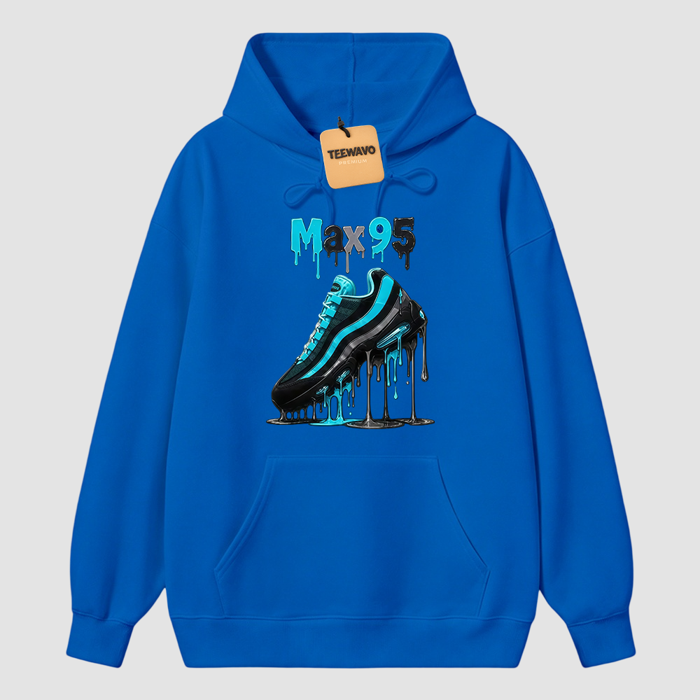 Max 95 Drip Graphic Tee – Aqua Black Sneaker Match Hoodie