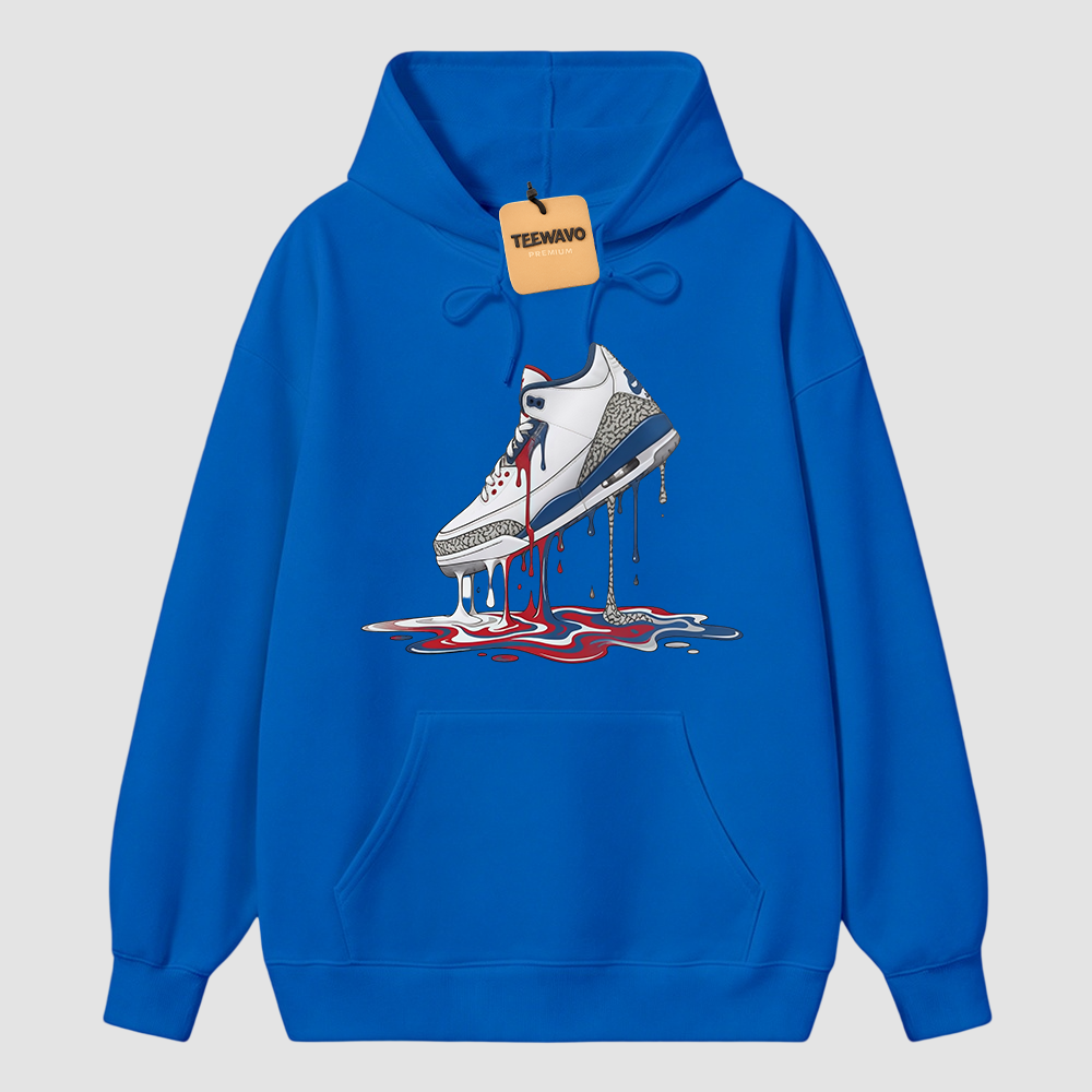 Dripping Shoe Hoodie to Match AJ 3 True Blue